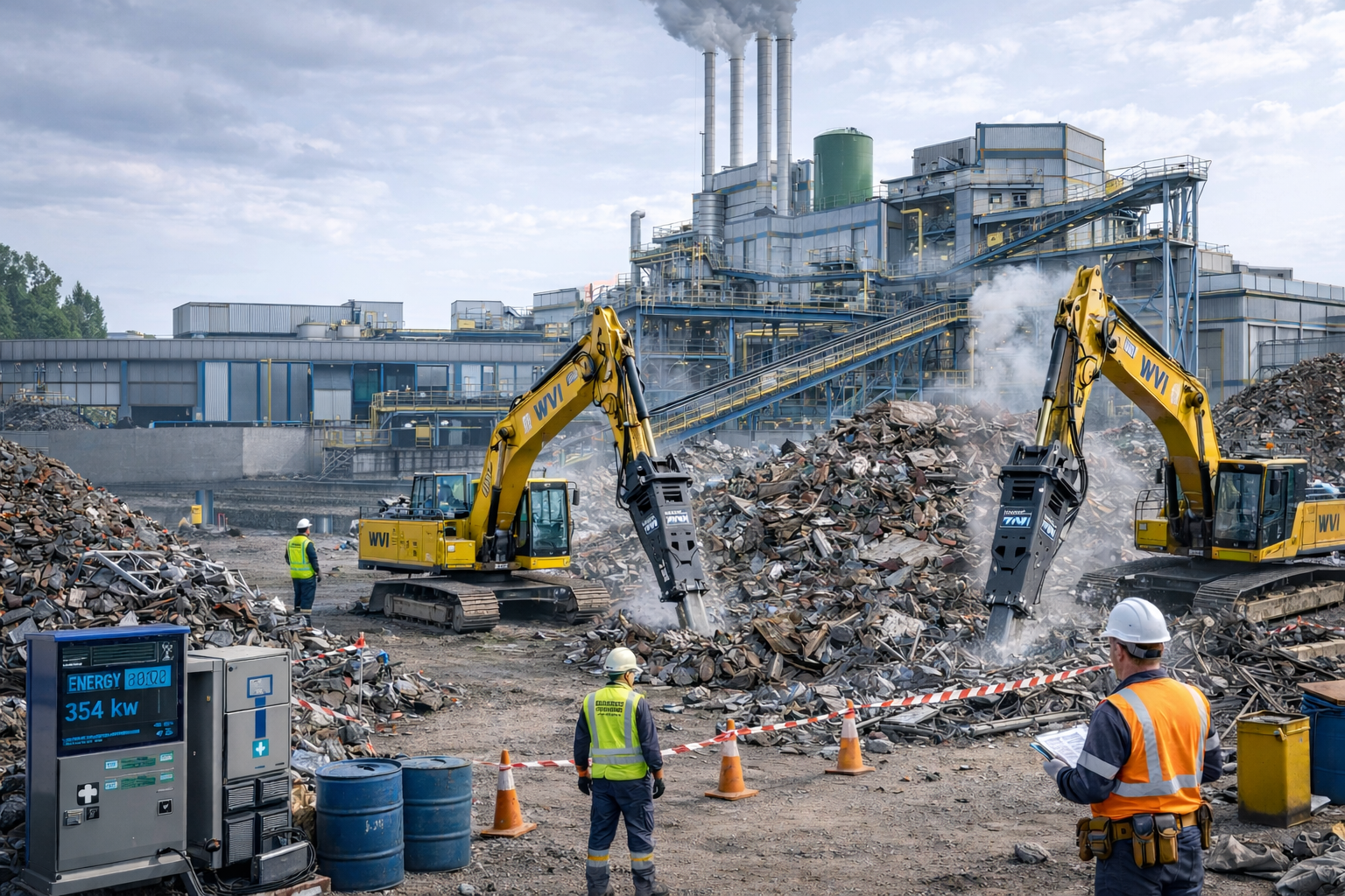 WVI Hydraulic Breakers in German Recycling Plant